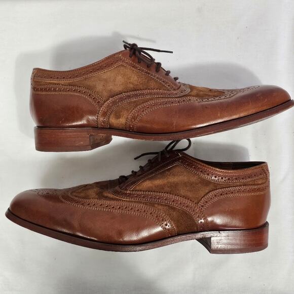 Florsheim Marlton Limited Cognac Leather with Suede Oxfords Men's 12D - Picture 4 of 9